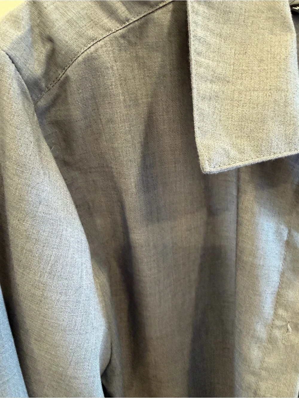 Modern Works Lightweight Button-Up Shirt in Heather Blue/Gray